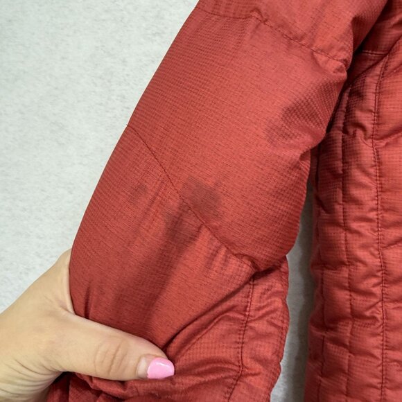 Marmot Jacket Womens Small Red 700 Fill Down Hooded Puffer Insulated Winter Coat - Picture 16 of 16